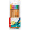Micropunta/Felpa, Point 88, Punta Fina  0.4 mm, Estuche x 8 Unds. 8 Colores Pastel Surtidos